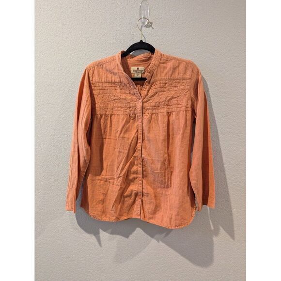 Woolrich Long sleeve Shirt Womens Medium Button‎ Up Orange - Picture 1 of 8